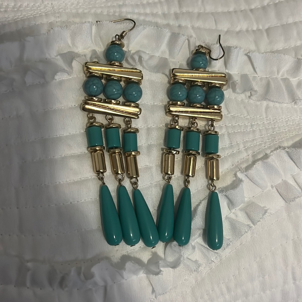 Tribal turquoise earrings